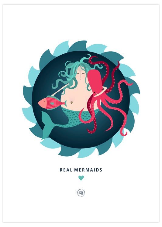 Real Mermaid Poster 50x70 cm