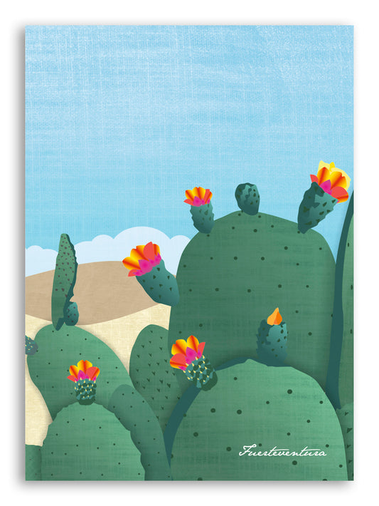 Lámina Tuneras 13x18 cm con marco blanco