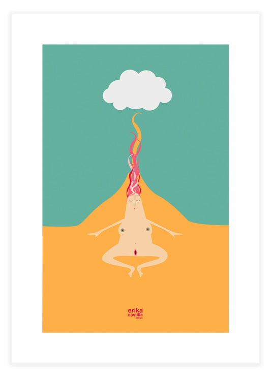 Volcano Woman Print