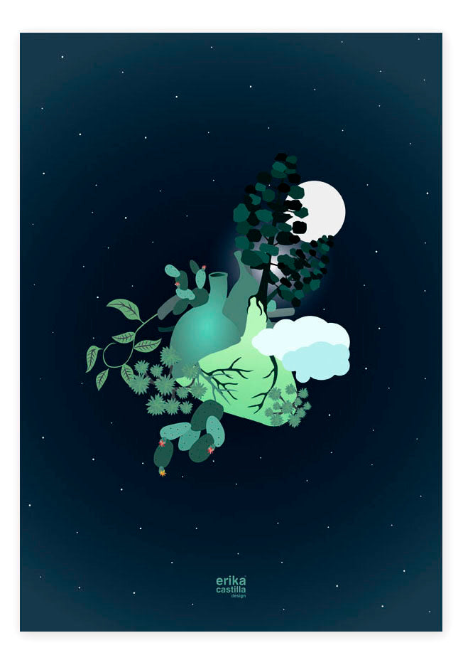 Lámina Corazón Verde - Mojo Art Shop