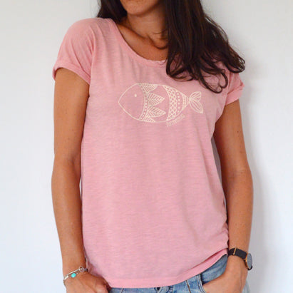 Camiseta Rosa Pez - Mojo Art Shop