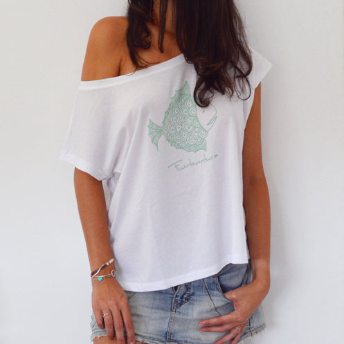 Camisola Blanca Pez - Mojo Art Shop