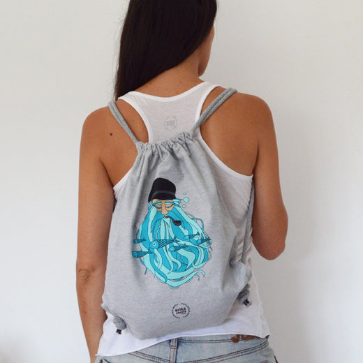 Mochila Gris Barbudo - Mojo Art Shop