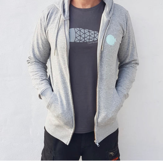 Sudadera Unisex con cremallera Gris - Mojo Art Shop