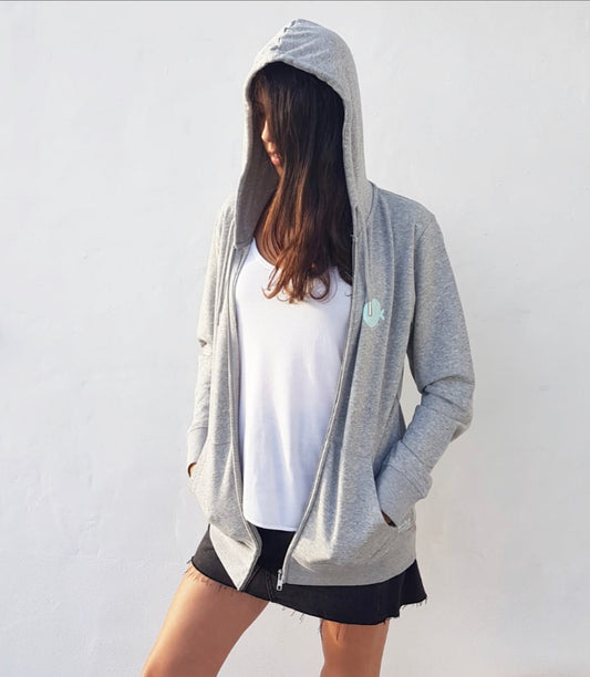 Sudadera Unisex con cremallera Gris - Mojo Art Shop