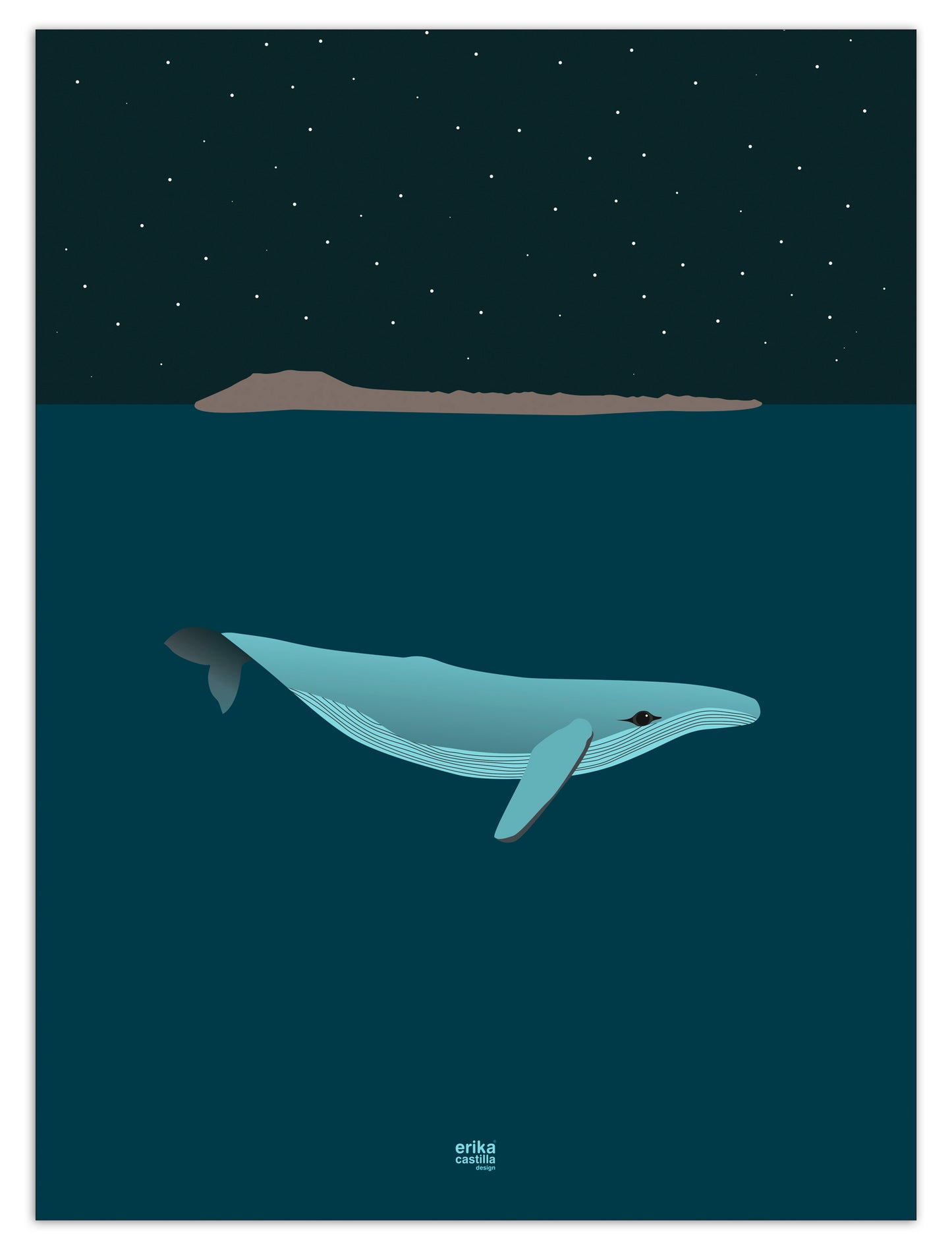 Whale Night Print 30x40