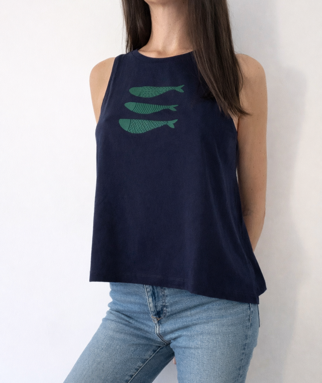 Camiseta Peces Navy - Mojo Art Shop