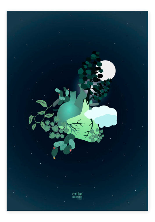 Lámina Corazón Verde - Mojo Art Shop